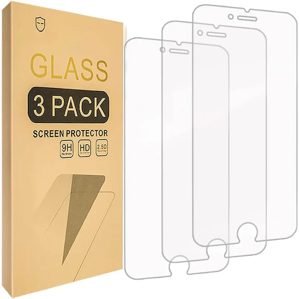 [Tempered Glass Screen Protector For iPhone 6 / iPhone 6S / iPhone 7 / iPhone 8 [3-Pack] Screen Protector!-