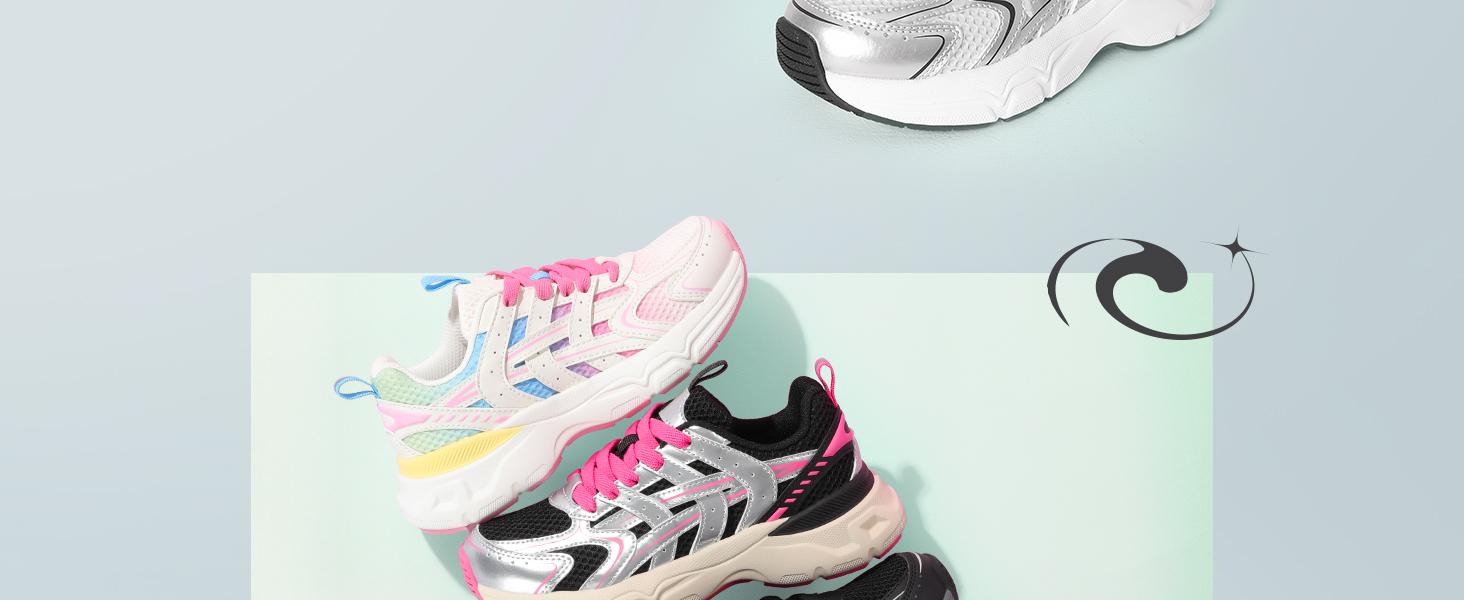 Dream Pairs Kids Shoes Boys Girls Sneakers Tennis Shoes Lace-up Unisex-Child LilLegends Lightweight Breathable Walking Shoes