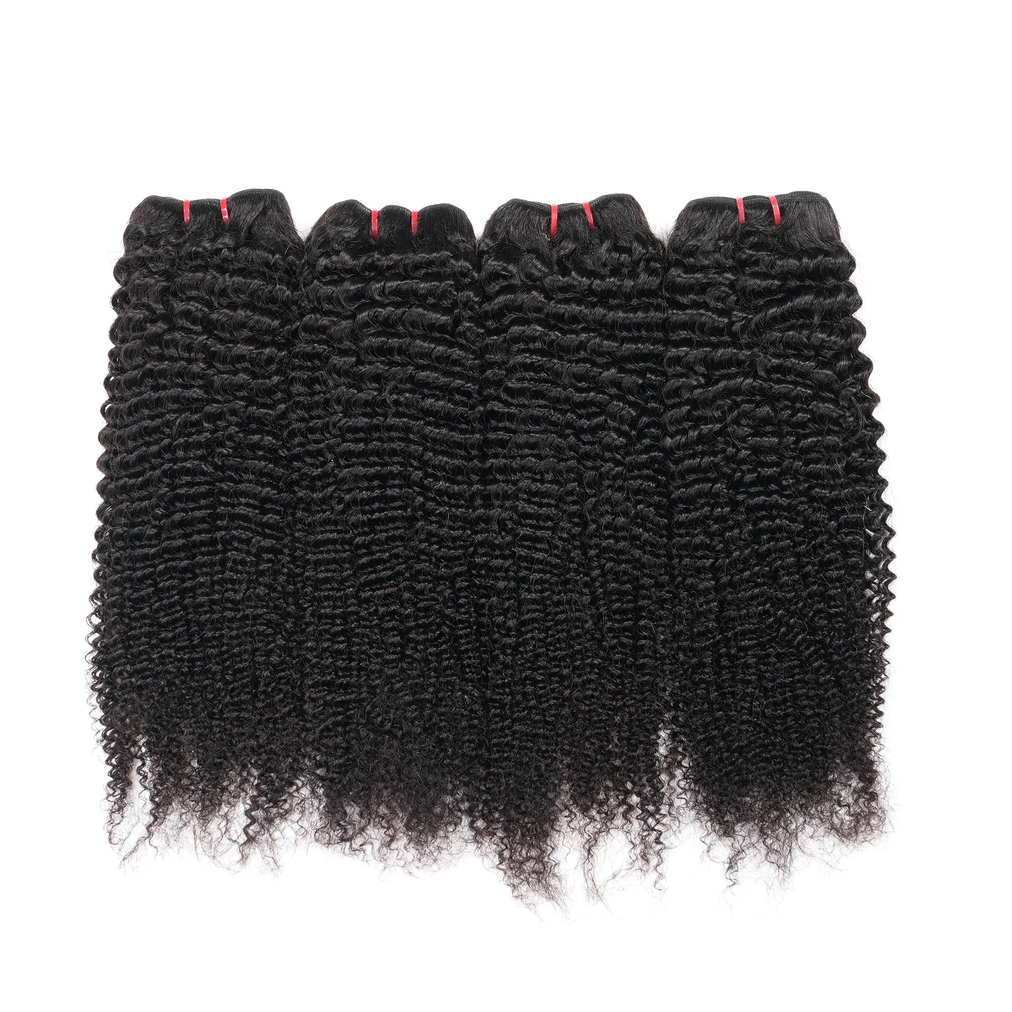 Women's 100% Unprocessed Brazilian Virgin Remy Human Hair Bundles - 4 Bundles per Lot, Afro Kinky Deep Curly Wet and Wavy Quick Weave Extensions, 12-26 Customized Length Natural Black, 100% Human Hair