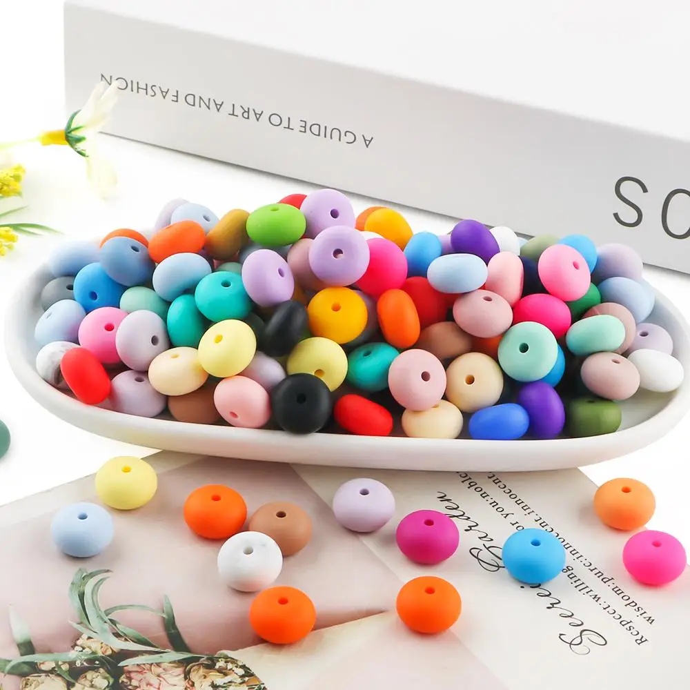 Silicone Beads Kit, 50pcs/set 14mm Colorful Beads, DIY Jewelry Making Supplies for Bracelet & Necklace, Creative Handicraft Project Supplies, Beads Ch