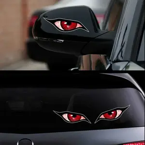 3D Realistic Cat Eye Stickers, Reflective Car Rearview Mirror Decals, Scratch Covering Vinyl, Set of Two F-31, Enhance Safety & Style, Car Decorations