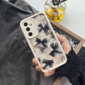 Translucent Bow Black Full-Screen Painted Cute Fresh and Charming Creative Beautiful Innovative European American Girls Dark,White Suitable for Samsung Galaxy S26 S25 S24 S23 S22 S21 Fe Plus Ultra A13 A14 A15 A16 A17 A33 A34 A35 A36 A52 A53 A54 Note20