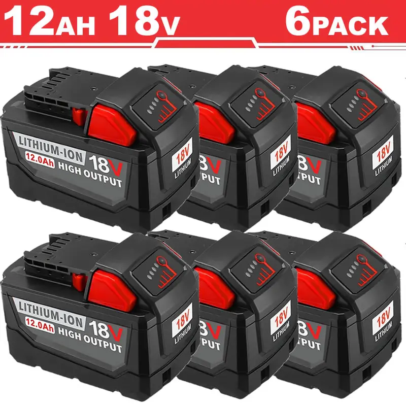 【For Milwaukee】M18 1&2&4Pack 12.0Ah 18V Replacement Battery for milwaukee Replacing batteries with electric tools M-18 Battery Pack Compatible with M-18 12.0Ah Lithium Battery 48-11-1890,48-11-1850, 48-11-1828, Cordless Tools milwaukee battery