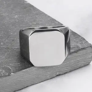 GTHIC Polished Stainless Steel Ring Minimalist Jewelry for Men Women Daily Wear