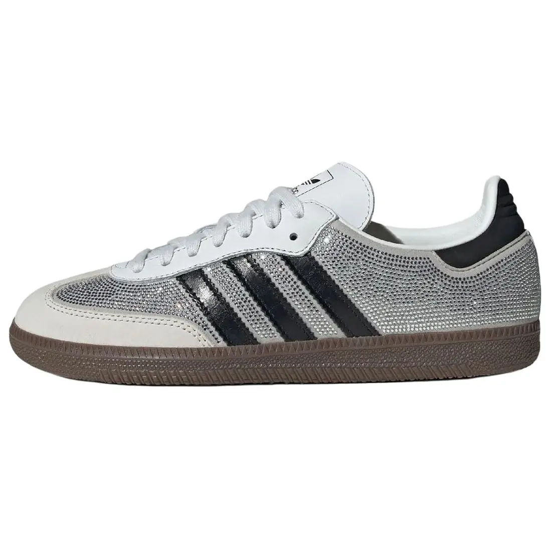 Adidas Samba OG Rhinestone Crystal White Silver Comfort Metallic Women's Sneakers IH9055
