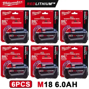 MILWAUKEE 48-11-1860 6AH 18V M18 REDLITHIUM XC6.0 BRTTERY PACK High Output