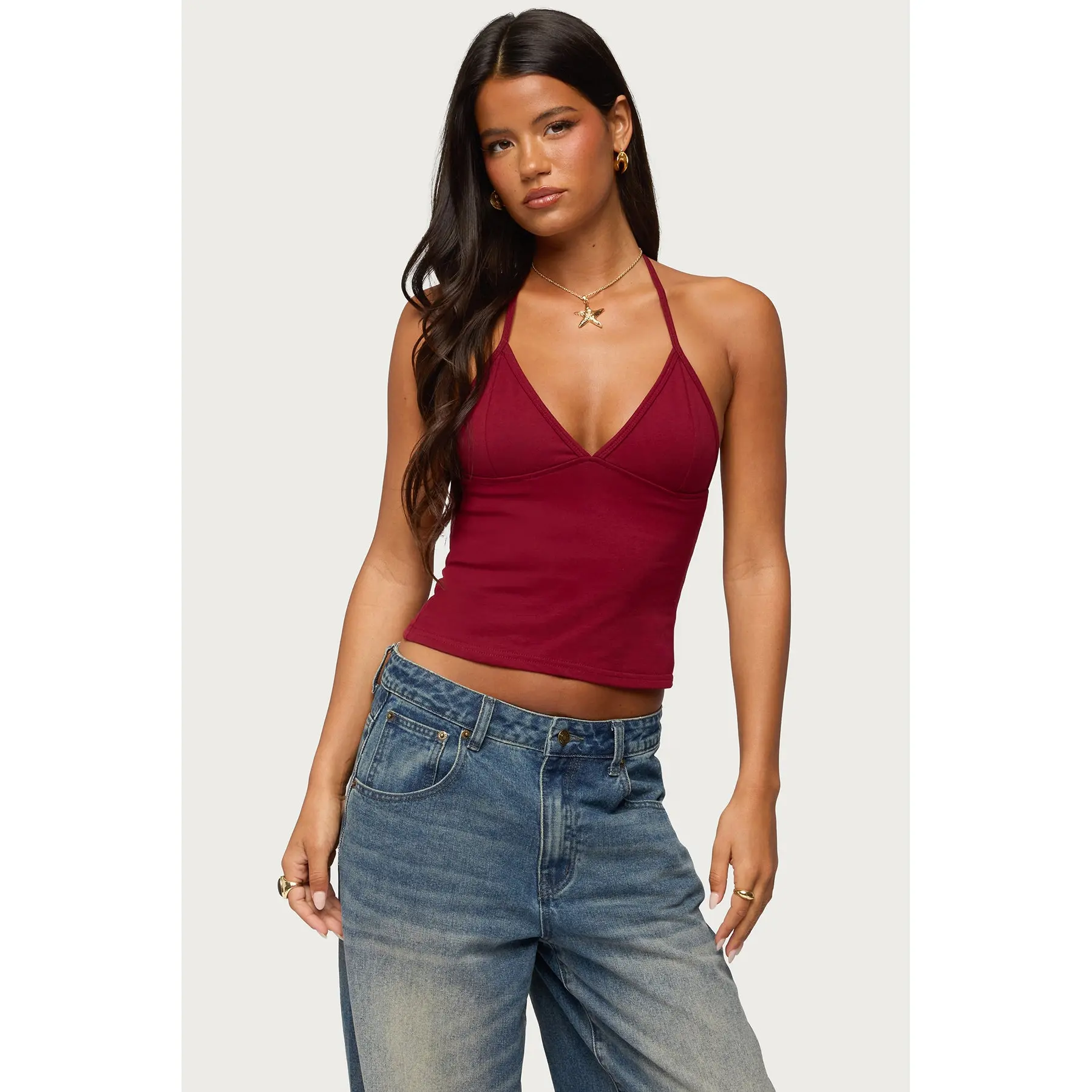 Noriah V Neck Halter Top