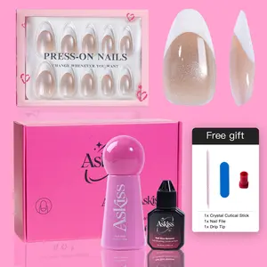ASKISS Nail Glue (10ml) | Nail Glue (10ml) and Remover (20ml)Super Strong Nail Glue & Remover for Press-On Nails | Dries in 10 Seconds | No UV Lamp Needed | Professional Remover for Easy, Residue-Free Removal | Must-Have for At-Home Nail DIY