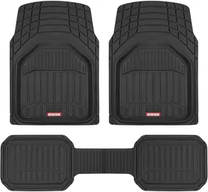 Motor Trend FlexTough Defender Floor Mats for Cars & TrunkShield Trunk Mat Set, Next-Gen Deep Dish Heavy Duty Car All Weather, Rubber Set Auto Truck Van SUV