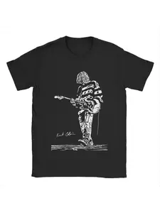 Kurt Cobain Guitar T Shirts Funny Casual Printed Cotton Short Sleeve Men Women Amusing Streetwear Versatile Harajuku Unisex Tops
