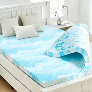 Mattress Topper Queen, 3 Inch Thick Memory Foam Gel Infused Cooling Toppers Pad for Queen Size Bed, Sleeper Sofa, RV, Camper, CertiPUR US Certified, Ventilated and Breathable