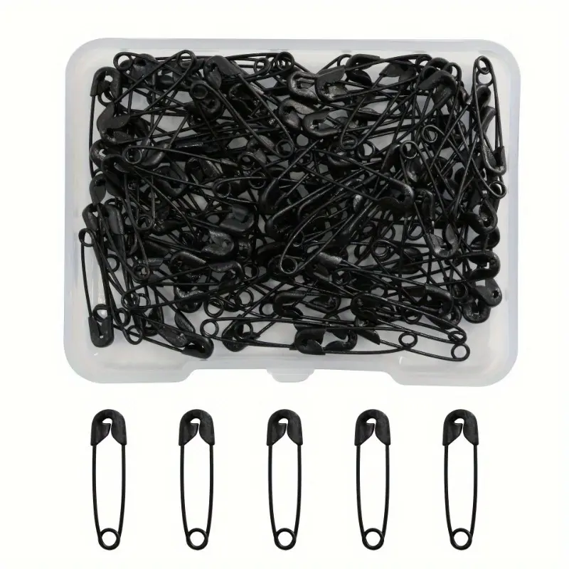 120pcs/box Black Safety Pins, Small Safety Pin, Sewing Notions, Sewing Supplies Crafts, Sewing Tools