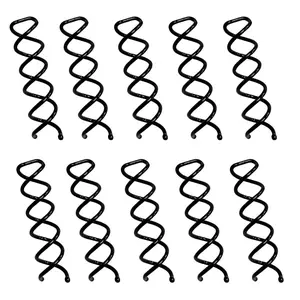 10 count Spiral Hair Pins, Non-Scratch Ball Tips Screw Pins for DIY Hair Style (Black)