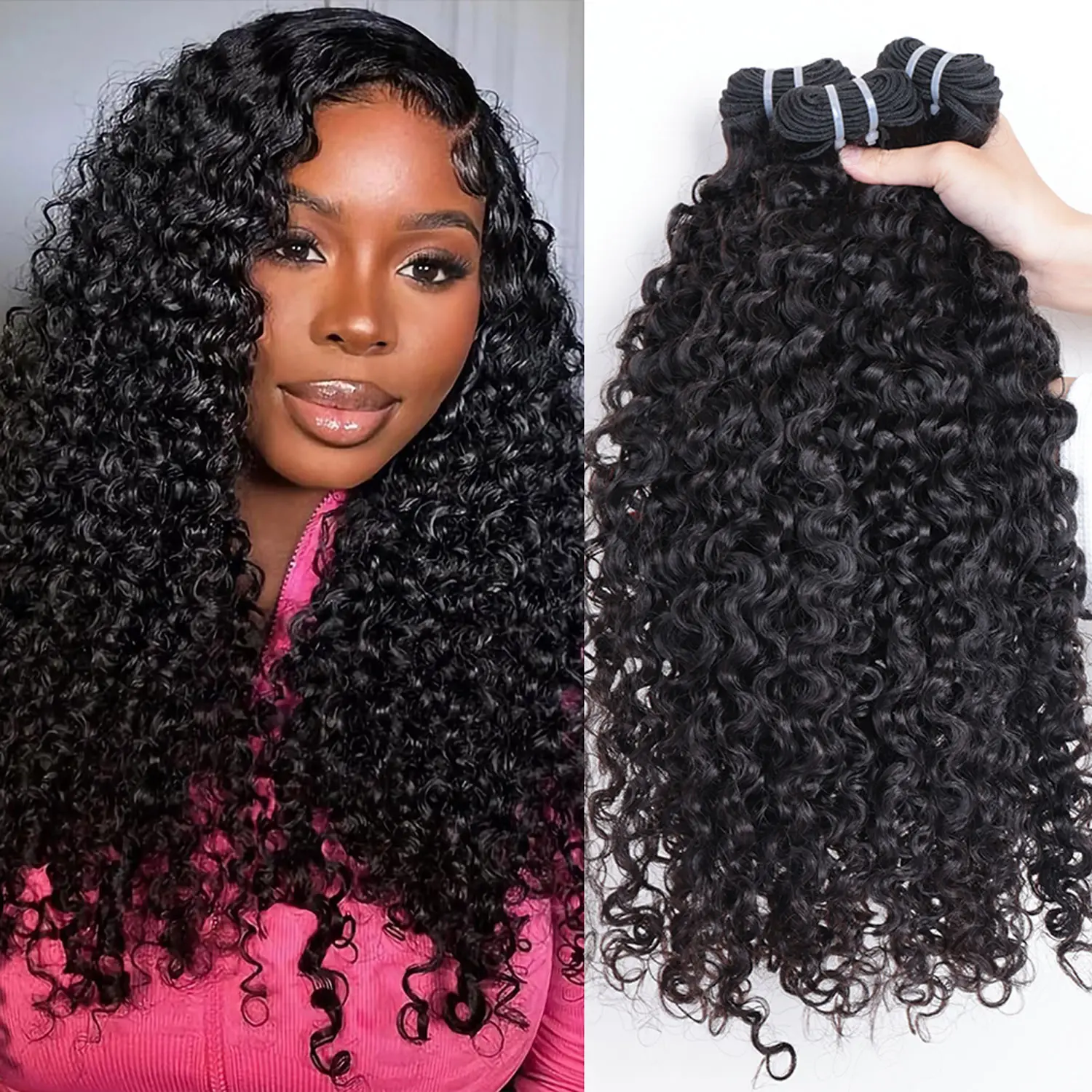 PerisModa 16A Burmese Curly Hair Bundles Human Hair Virgin 100% Human Hair 12-32 Natural Bundle Inch Brazilian Remy Double Weft Natural Color Raw Human Hair Extensions For Black Women #WeeklyDeals
