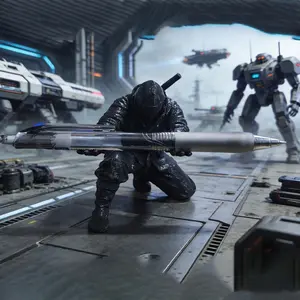 Ninja Invisible Sword 3D Printed Geometric Pen Holder, Modern Minimalist Desk Organizer, Creative Office Decor, Student Desk Essential