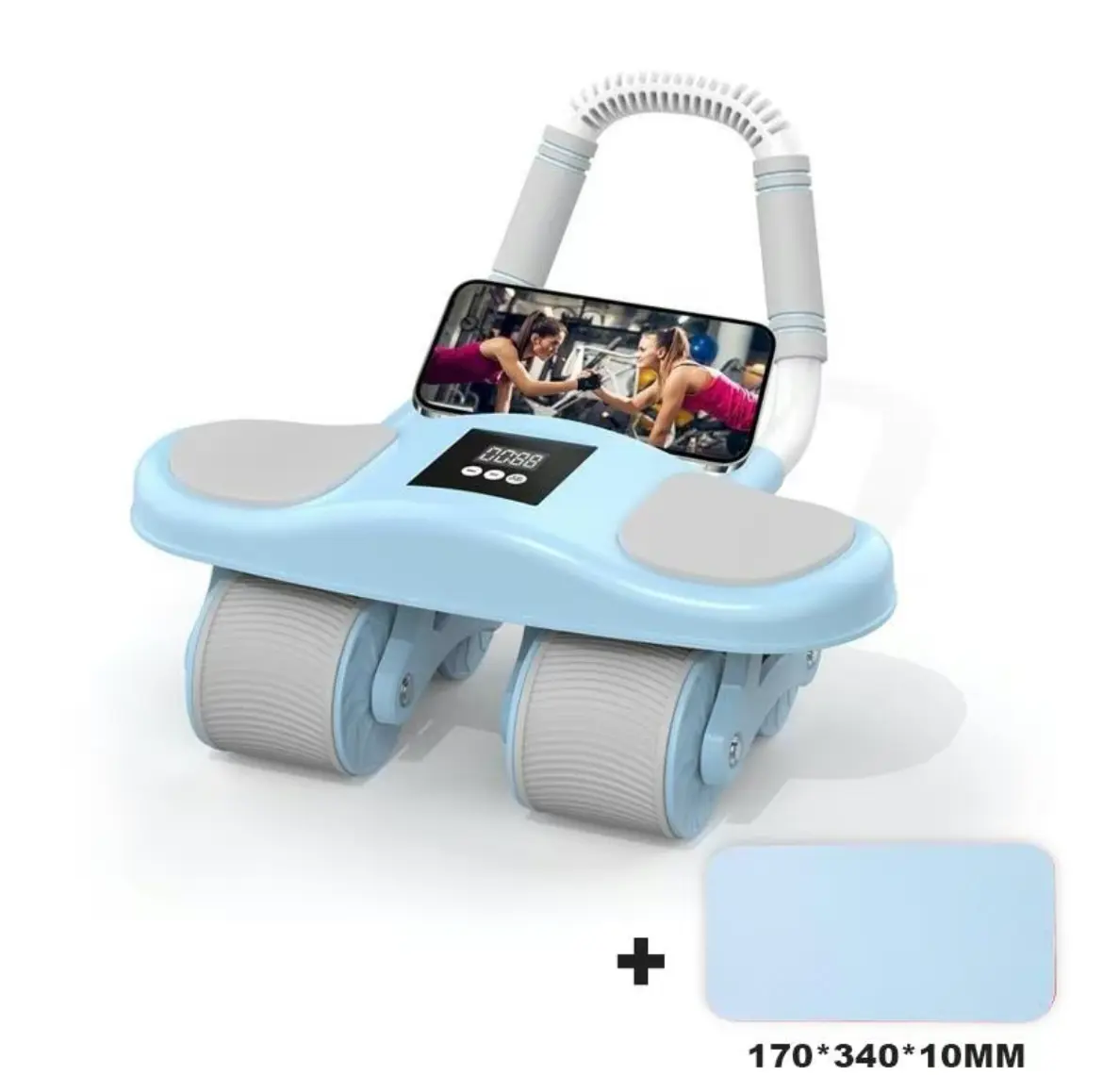 4-Wheel Elbow-Support Ab Roller Wheel - Automatic Rebound & Contraction Fitness Equipment for Home Bodyweight Training, Portable Trainer for Men & Women Abs At Home Exercise ab roller wheel ab wheel roller