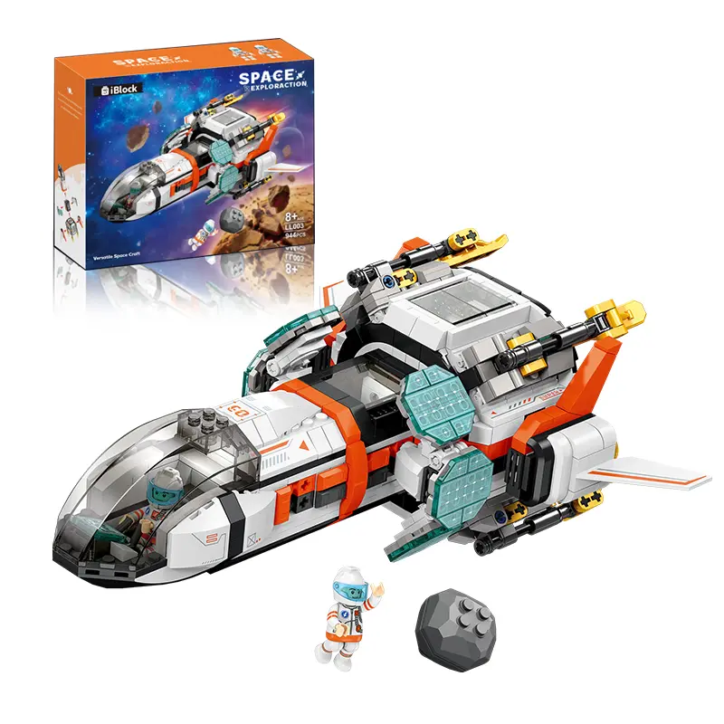 Space Exploration STEM Learning Building Set for 8-10 Yrs, 2-in-1 ABS Plastic Mars Spaceship-Moon Base, Custom Build Kit