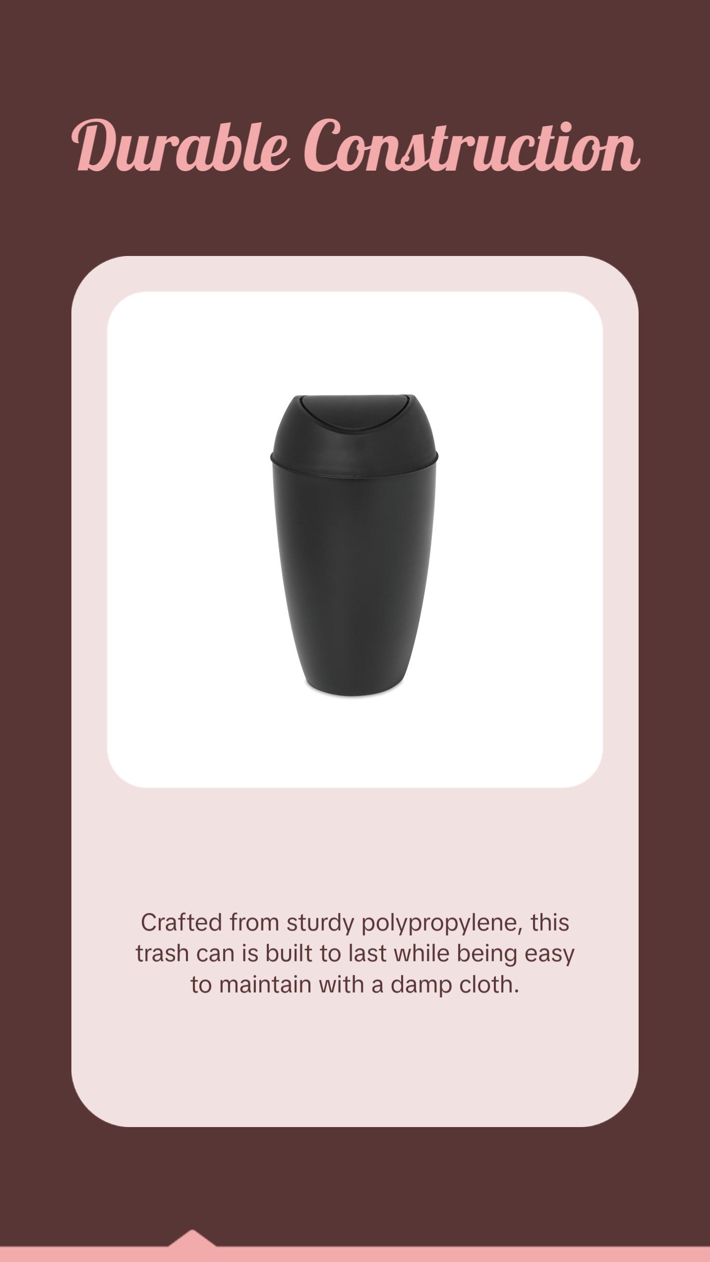 Twirla Trash Can - Perfect for Home and Office Use