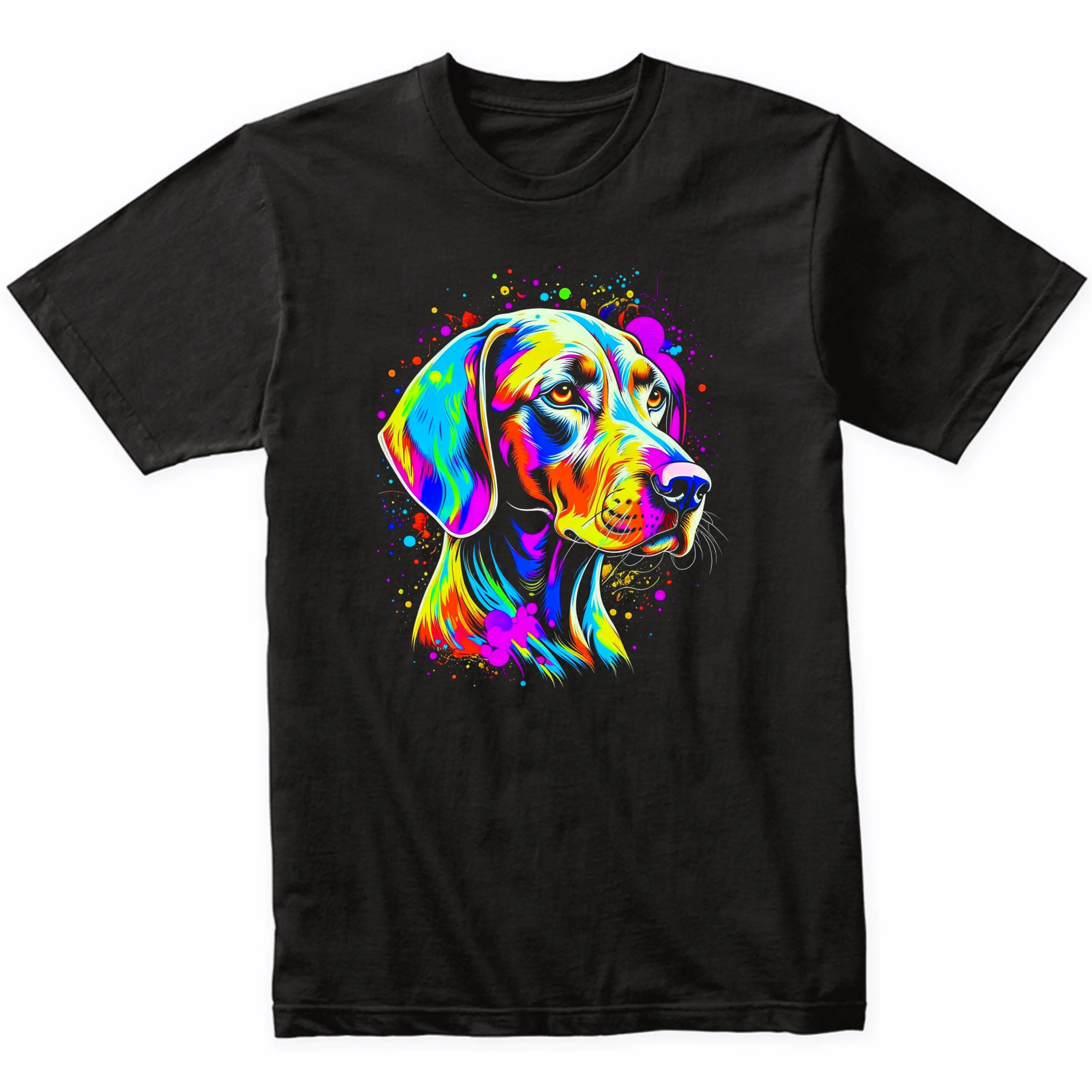 Weimaraner Psychedelic Dog Art T-Shirt - Weimaraner Owner Gift - Weimaraner Shirt - Vibrant Colorful Bright Watercolor Rainbow