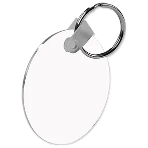 Unisub Round Aluminum Sublimation Keychain :: 2" Gloss White