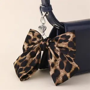 Leopard Bow Heart Keychain - Fashion Bag Charm Car Keyring Gift