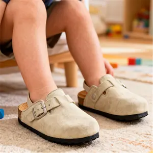 Toddler Kids Suede Clog Faux Fur Comfortable Slip On Shoes for Boys and Girls