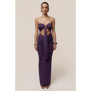 Purple Atlantis Drape Maxi Dress