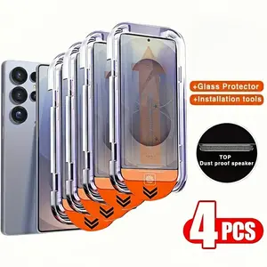 4-Pack One-Click Install HD Tempered Glass Protective Screen Protector, Compatible with Samsung Galaxy S26 Ultra/s25 Ultra/s24/s23 Fe/s22/s21/s20 Plus Protection Accessories
