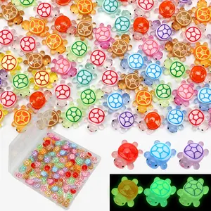 100 count Luminous Mini  Turtles,  Sea Turtle  to  Miniature Figures Glow in the Dark Small Plastic   for Fairy Garden  Landscaping Dollhouse Home Decor Party Gifts