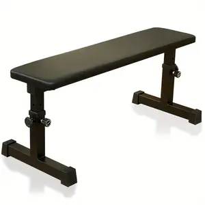 Professional Strength Training Flat Weight Bench, 5 Levels Adjustable Gym Standard Fitness Bench, Thickened & Ruggedized Steel Flat Weight Bench for Dumbbell Bench Press, Sit-ups, Indoor Fitness Waist and Abdominal Plate - Black