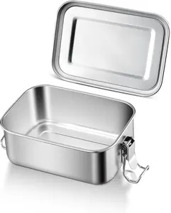 E-Far Stainless Steel Bento Box, Mini 550Ml Metal Lunch Box, 18.6Oz Leak-Proof Food Snack Container with Lids, Reusable Meal Storage for Camping Picnic Travel Work E-far