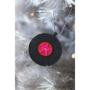 Vinyl Record Felt Ornament