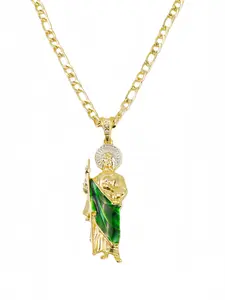 Saint Jude Thaddeus Necklace Diamond 14K Gold Plated Saint Jude Thaddeus Necklace Saint Jude Medal Cross Pendant Daily Accessory Choice