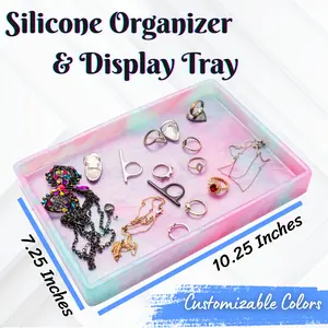 Silicone Organizer and Display Tray with Custom Colors  - For Kitchen, Bedroom, Bathroom, Makeup, Cosmetics, Perfume, Lotions, organization. Boxes Minimalist