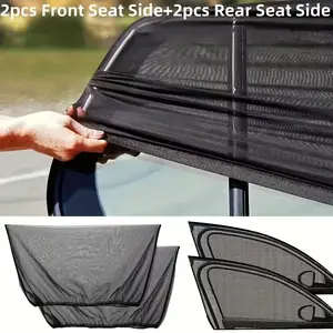 4 Piece Mesh Car Window Film, Suitable for Front and Rear Windows, RV Sunshade, Camping Convenience, Durable Material, Sturdy Sun Shade, Automotive Accessories