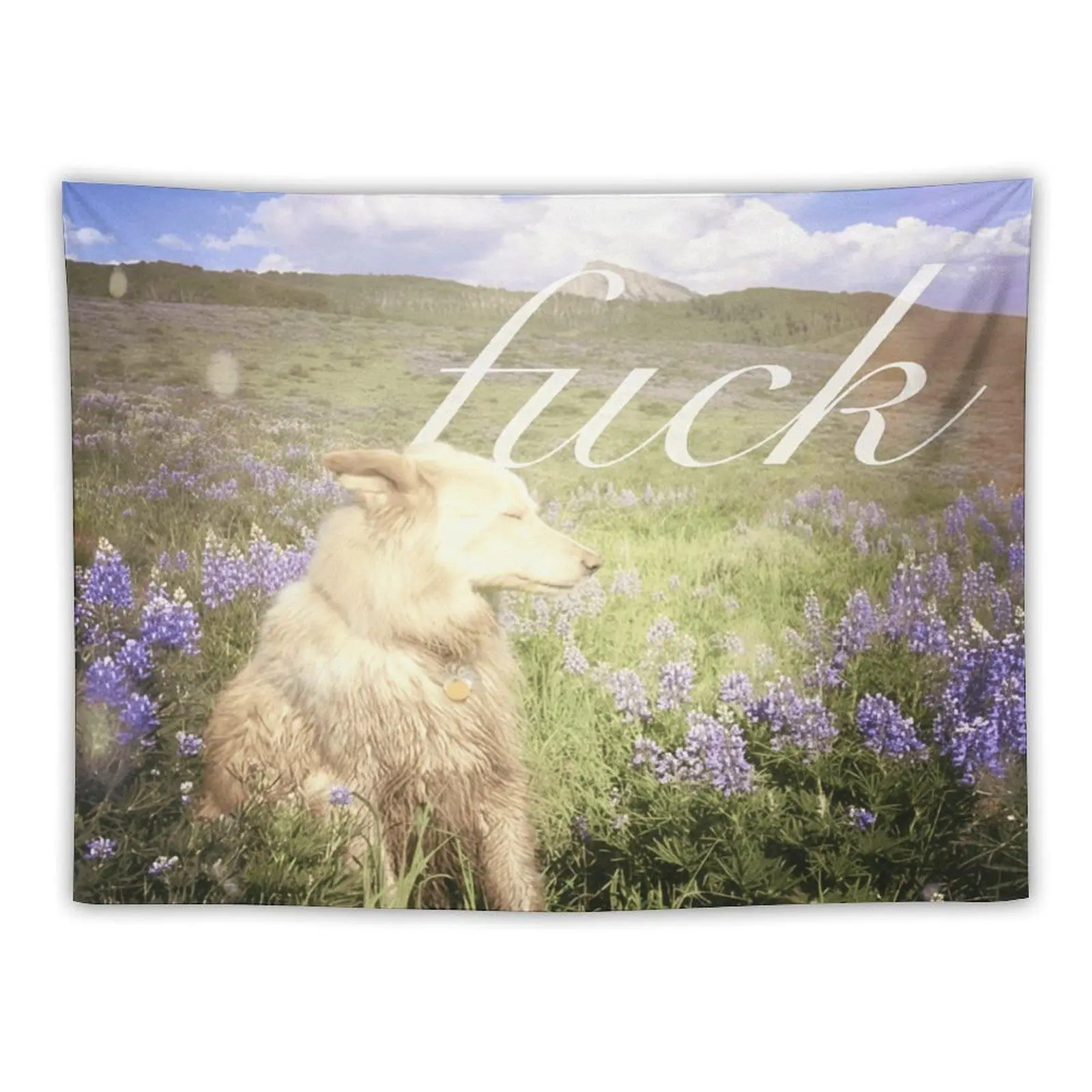 Funny Quote Tapestry, Y2K Aesthetic Wall Hanging, Dreamy Nature Vibe Decor for Bedroom, College Dorm Room & Apartment