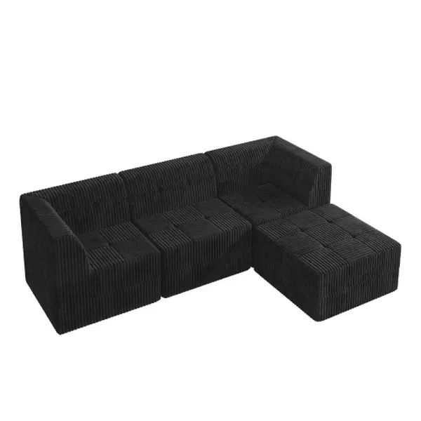 Luxury modular L-shaped sofa set, freely combinable living room and bedroom sofa (with side chaise longue), boneless combination sofa, home sofa, boneless sofa, living room sofa