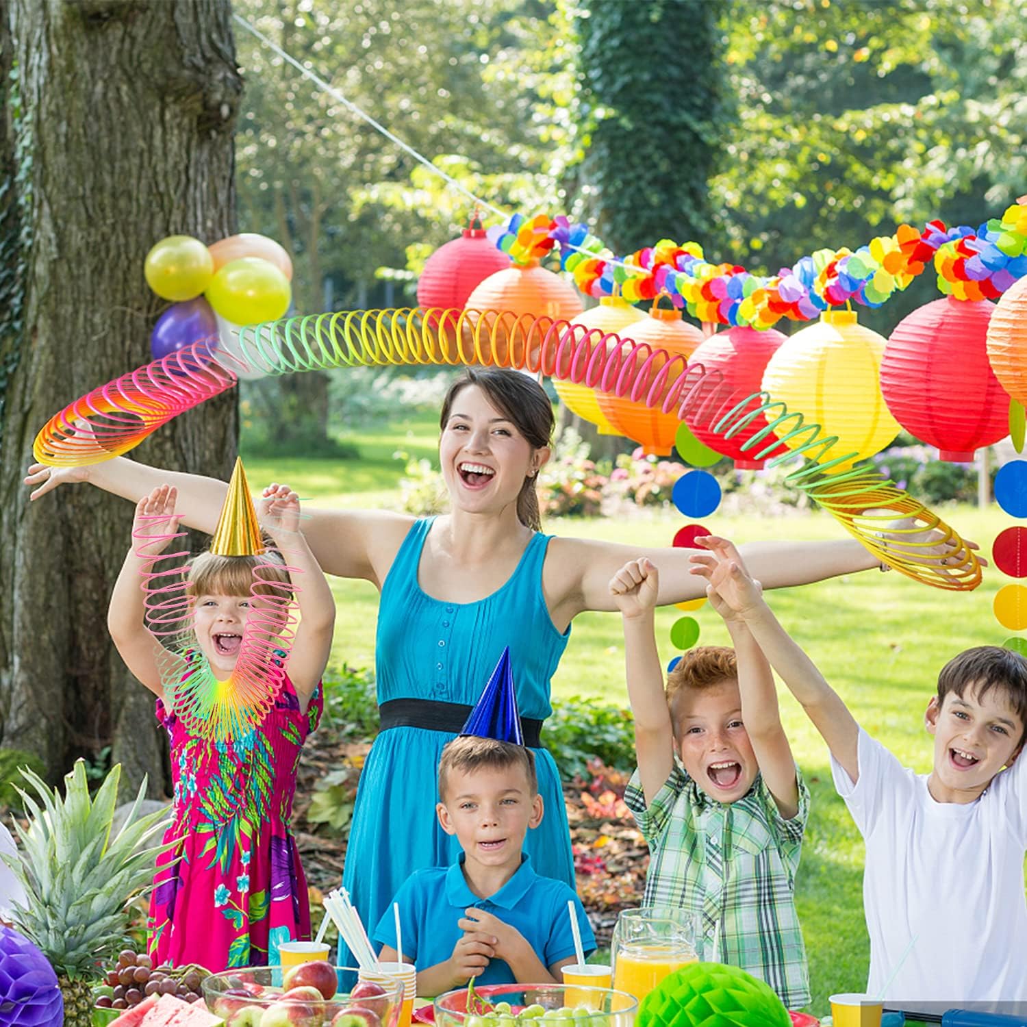 Magic Giant Rainbow Coil Toy Jumbo Classic Multicolor Coil Spring Toy for Boys and Girls Birthday Christmas Party 4.2 x 4.2 inch Fun Gift