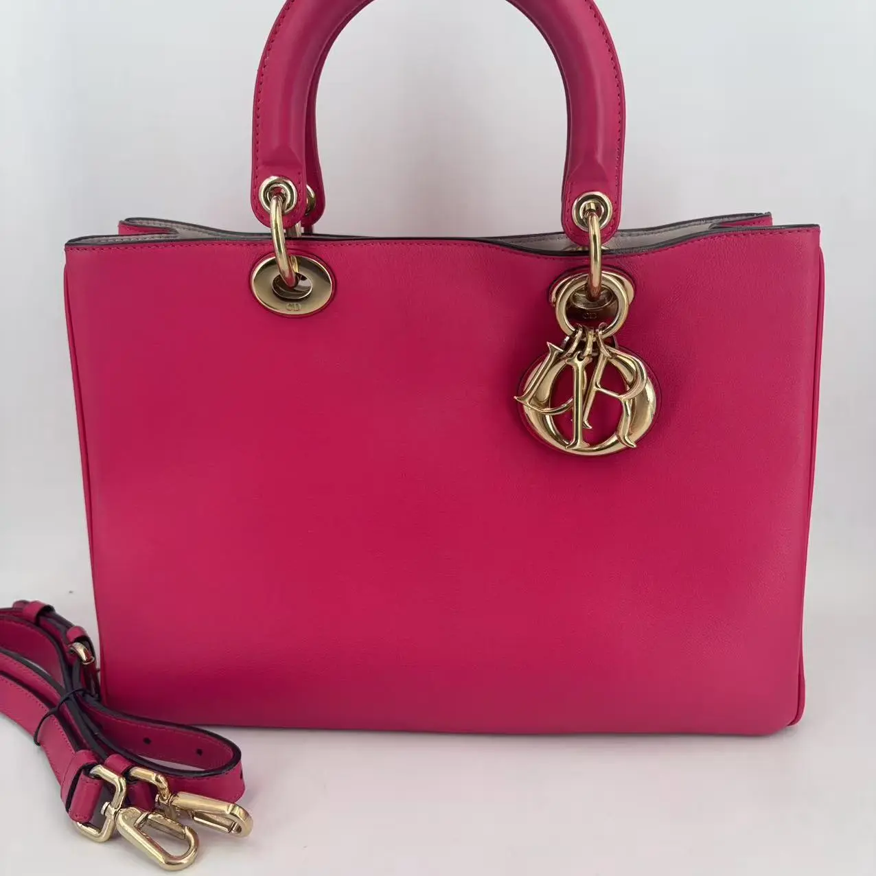 Pre-owned Dior Leather Crossbody Bags Christian Bullcalf Diorissimo Tote