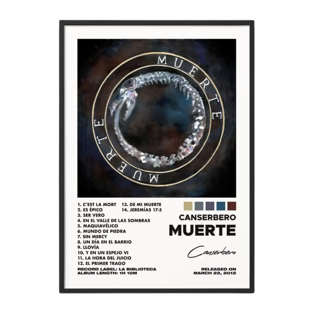 Canserbero - Muerte Album Poster No Frame / Album Cover Poster / Music Gift / Music Wall Decor / Album Art / Decor Home