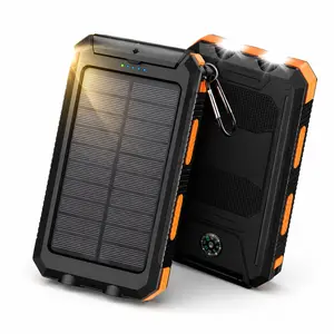 All-in-One Solar Camping Flashlight, USB Rechargeable Power Bank with Compass & Intelligent Indicator Light