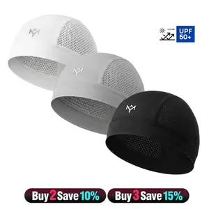 Unisex Breathable Cooling Caps, Stretchy Helmet Liner for Men & Women, Multifunctional Summer Sporty Beanie, Lightweight Cycling Running Hat, Minimalist Solid Color Outdoor Headwear