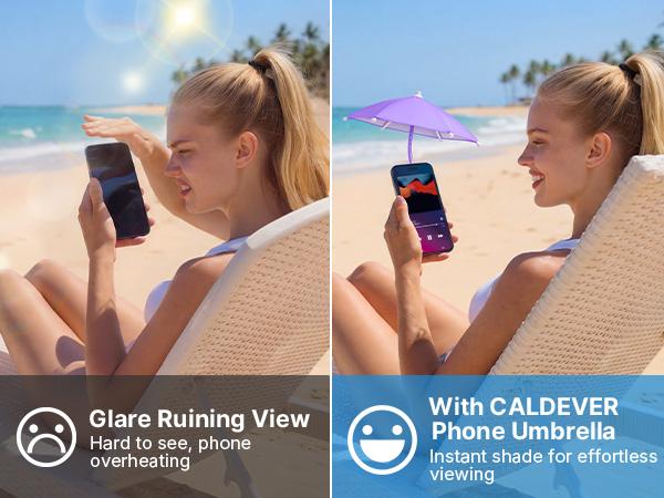 Phone Umbrella for Sun Shade Magnetic: Universal Thumbs Up Cell Phone Umbrella for iPhone Beach Outdoor Pool Travel Sunshade UV Protection Adjustable Funny Gadgets for Women Teens Girls Boys Men Easter Gifts Sun Umbrella Holder