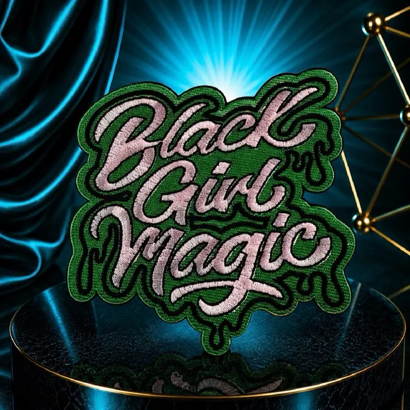 Black Girl Magic Fabric Patch, Iron-On Easy Sewing Accessory, Garment Decor for Clothing Customization