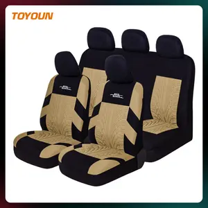 Universal all-season car seat covers. Fabric front and rear seat protectors with tire mark details, warm in winter and cool in summer, fully protect the seats, compatible with airbags, popular car interior accessories