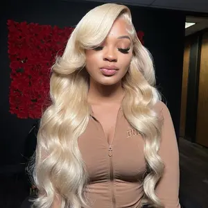 13x6 Lace Front Wig Human Hair 200% Density HD Body Wave Wigs 613 Blonde Wig 100% Human Hair Pre-Plucked
