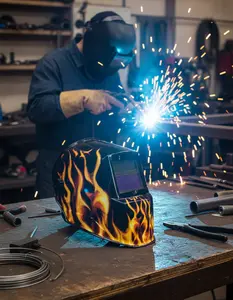 Forney Scorch Series ADF Welding Helmet, 5-Point Ratchet Harness, UV/IR Lens, 3.62 x 1.65 in V (55859)