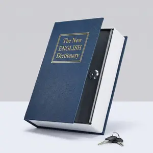 Home Storage Book Safe, Key Lock, Blue, Large,9.5" x 6.1" x 2 .2" Savings insurance box With a key