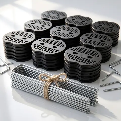 Heavy-Duty Galvanized Garden Staples with Gaskets - Leak Prevention Garden Supplies for Landscape Fabric, Drip Irrigation, Father's Day Gift, Versatile Home Improvement Accessory