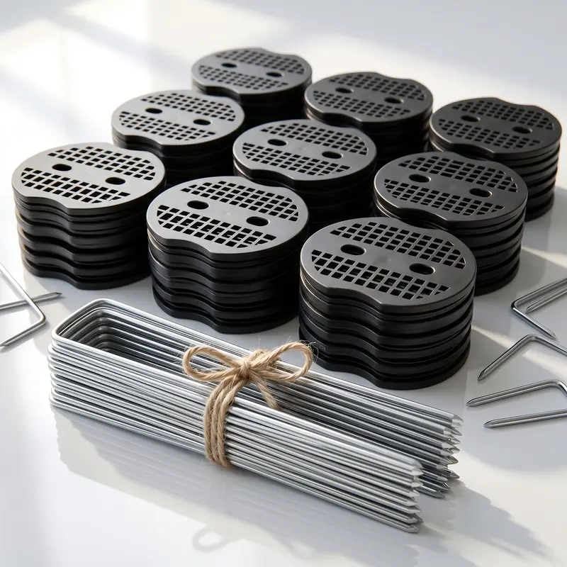 Heavy-Duty Galvanized Garden Staples with Gaskets - Leak Prevention Garden Supplies for Landscape Fabric, Drip Irrigation, Father's Day Gift, Versatile Home Improvement Accessory